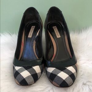 Burberry Plaid Black and White Heels